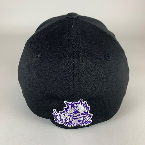 TCU Horned Frogs NCAA Black Top of the World Stretch Fitted Hat One Size - Picture 5 of 7